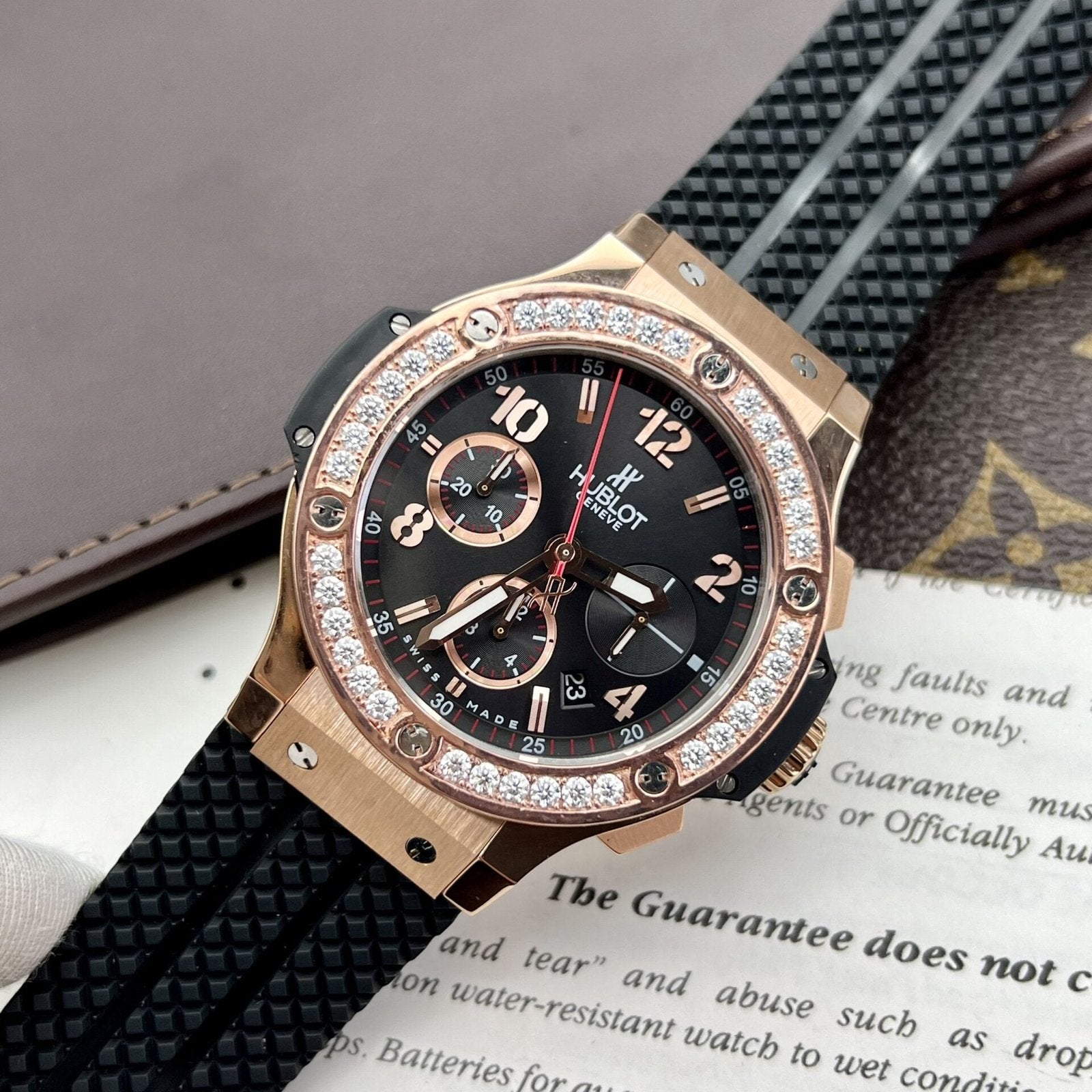 Hublot Watch Big Bang King Gold Choronograph Rubber Strap 44mm