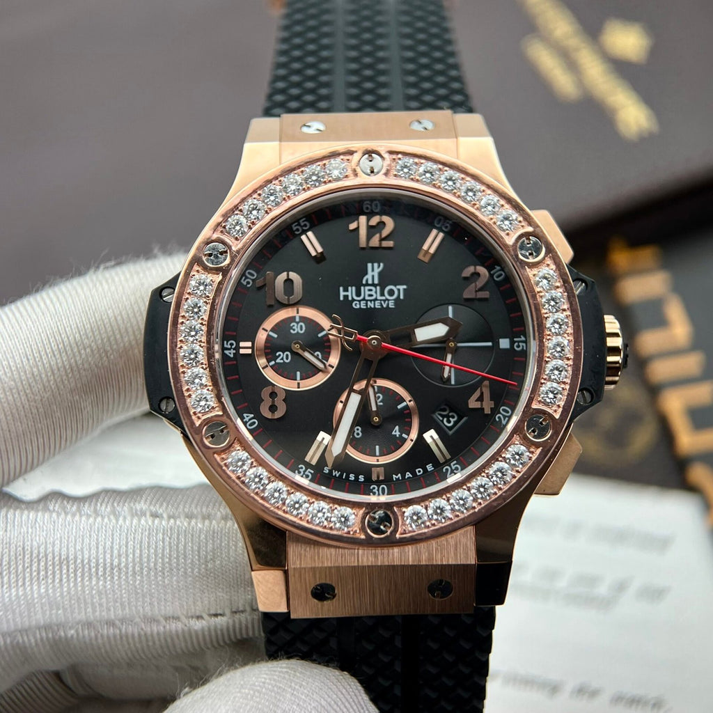 Hublot Watch Big Bang King Gold Choronograph Rubber Strap 44mm