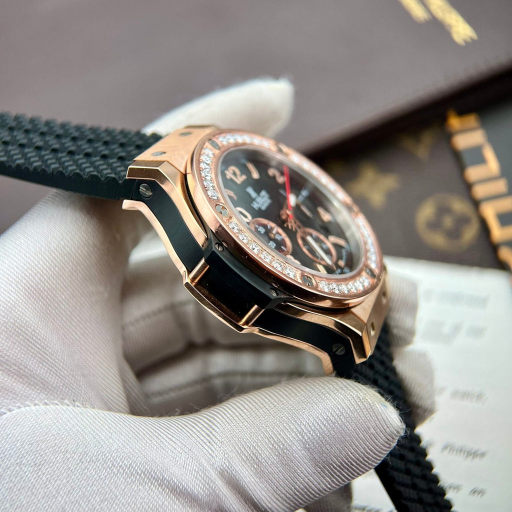 Hublot Watch Big Bang King Gold Choronograph Rubber Strap 44mm
