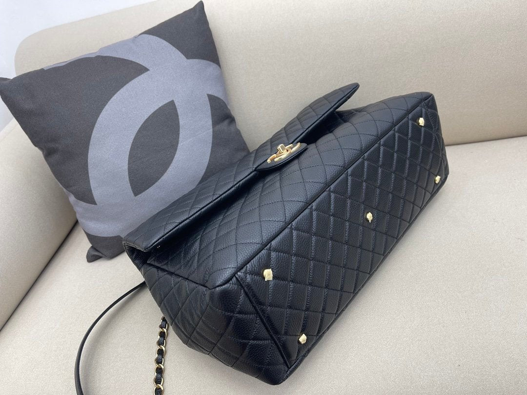 Chanel CoCo Luggage Gold Toned Hardware 46cm Black