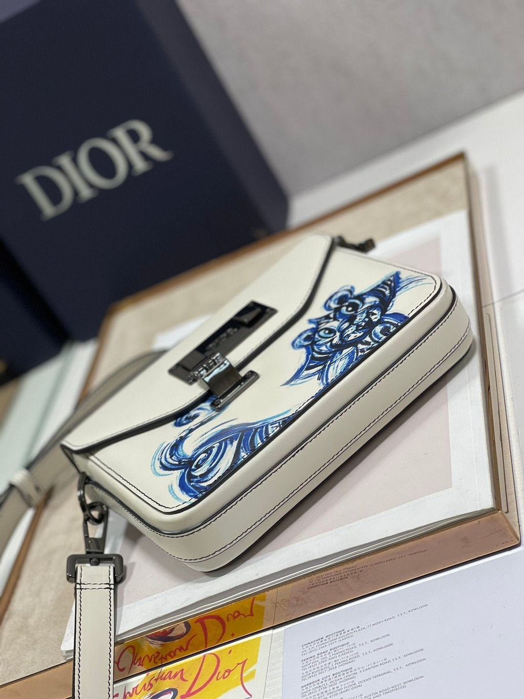 Christian Dior Paris Bag 19cm White