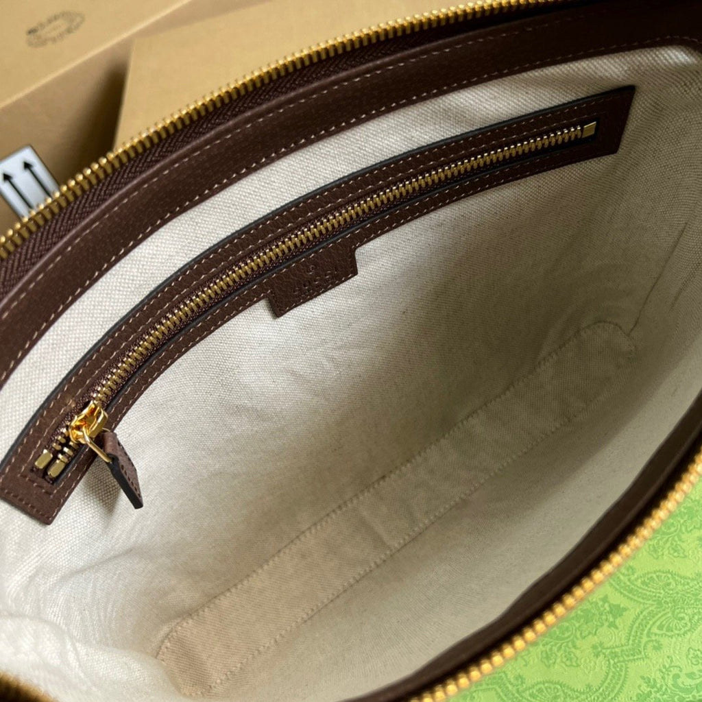 Gucci Jumbo GG Messenger Bag Camel And Ebony Jumbo GG Canvas For Women 9.6in/24.5cm