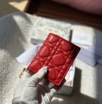 Mini Lady Dior Red Wallet 11cm