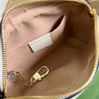Gucci Ophidia Mini GG Bag Beige And Ebony GG Supreme Canvas, With White For Women 7in/17.5cm