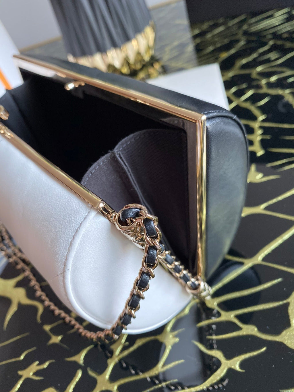 Chanel Mini Evening Bag 22cm Black And White