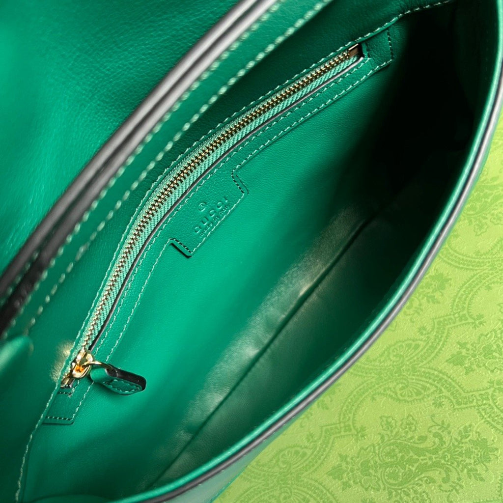 Gucci Blondie Shoulder Bag Green For Women, Women’s Bags 11in/28cm GG‎