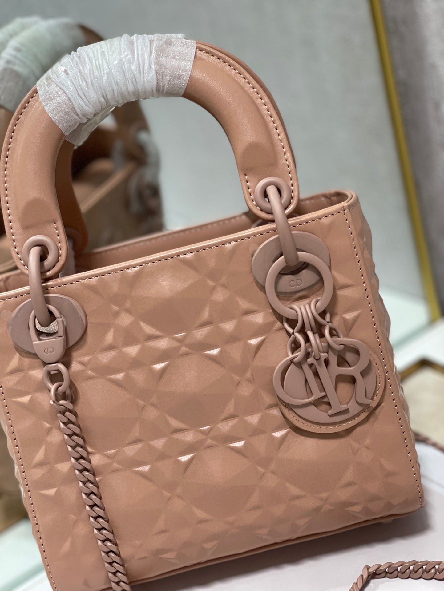 Christian Dior Lady Dior Bag 17cm Brown