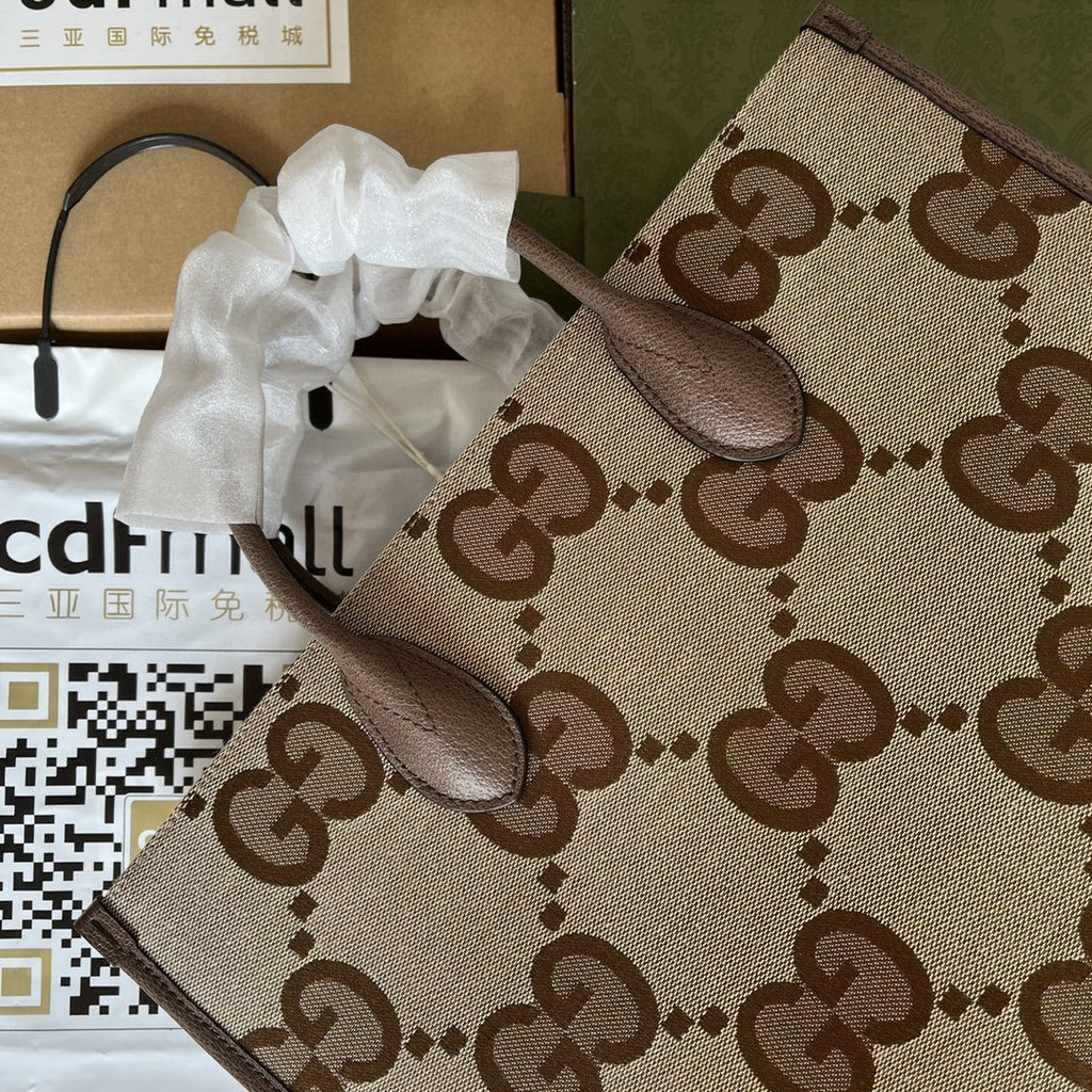 Gucci Tote Bag With Jumbo Camel And Ebony Jumbo GG Canvas For Women 14.6in/37cm ‎