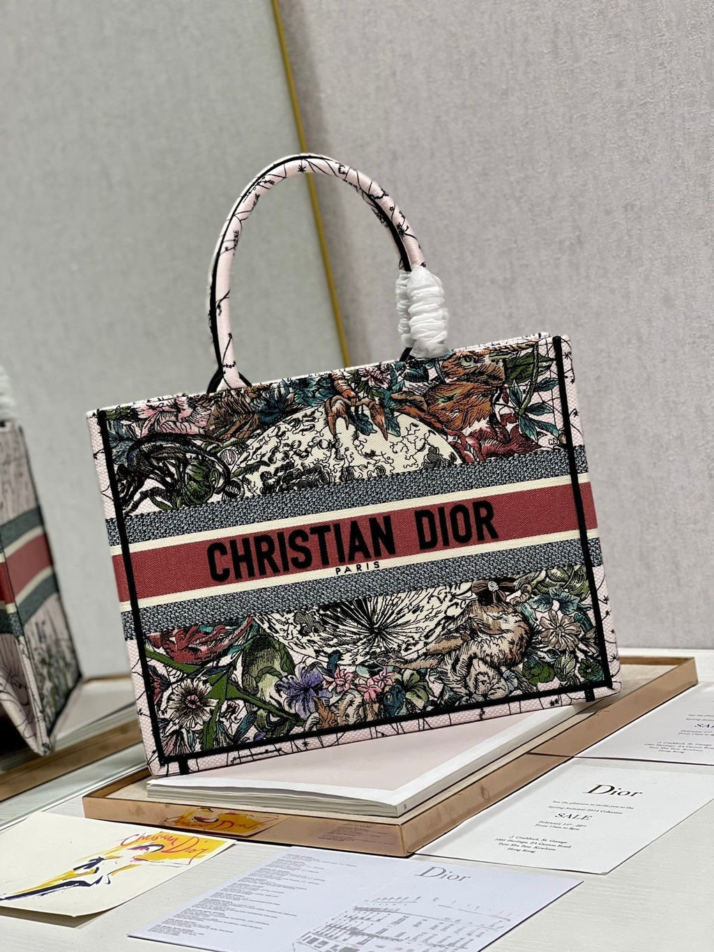 Christina Dior Medium Book Tote Bag 36cm Light Pink