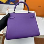 Hermes Kelly 25 Retourne Togo Purple Bag For Women, Women’s Handbags, Shoulder Bags 10in/25cm