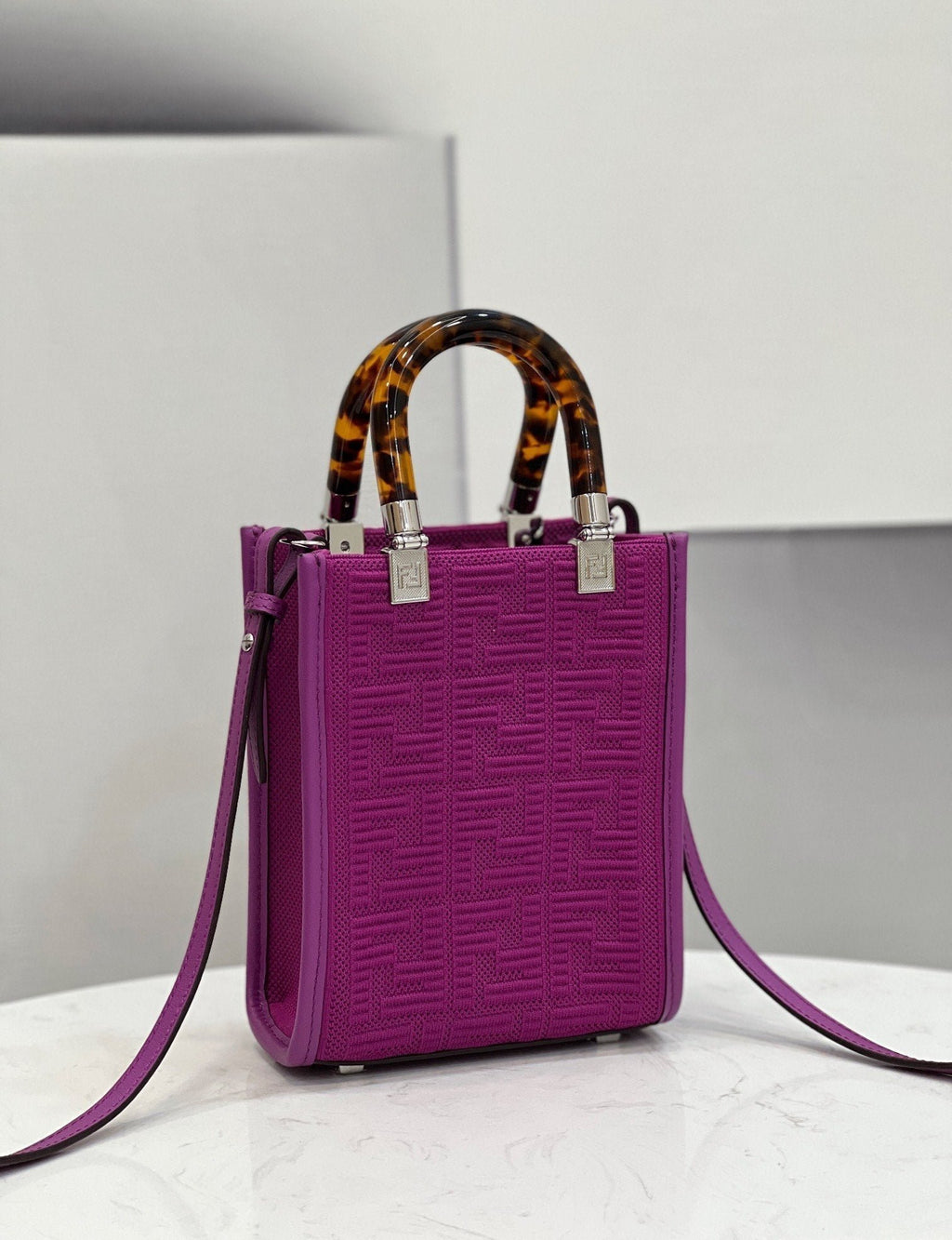 Fendi Mini Sunshine Shopper 18cm Purple