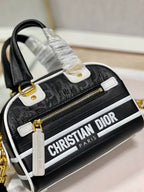 Christian Dior Mini Vibe Zip Bowling Bag 17cm Black