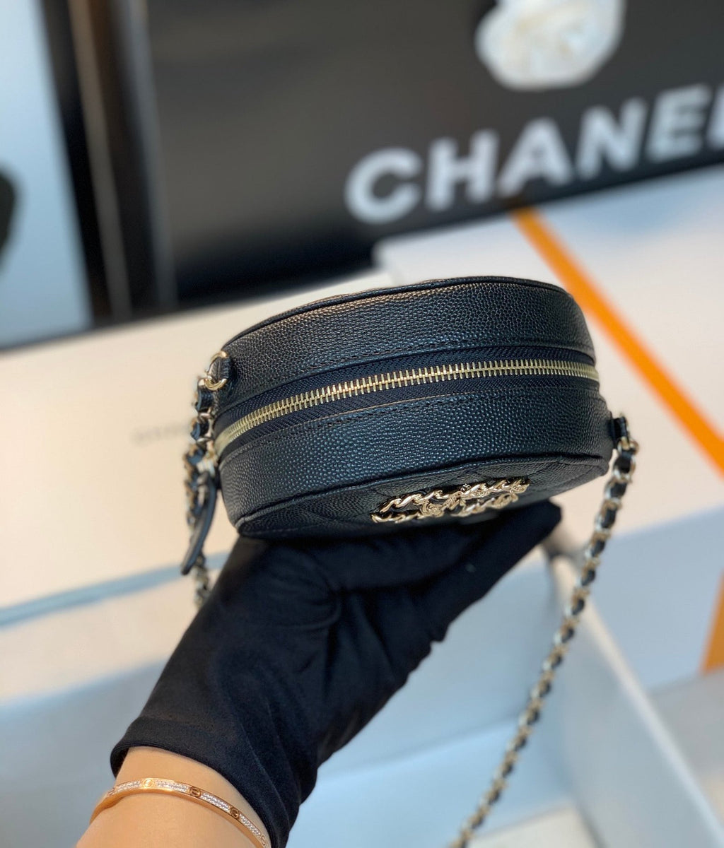 Chanel Round Bag Crossbody 12cm Black