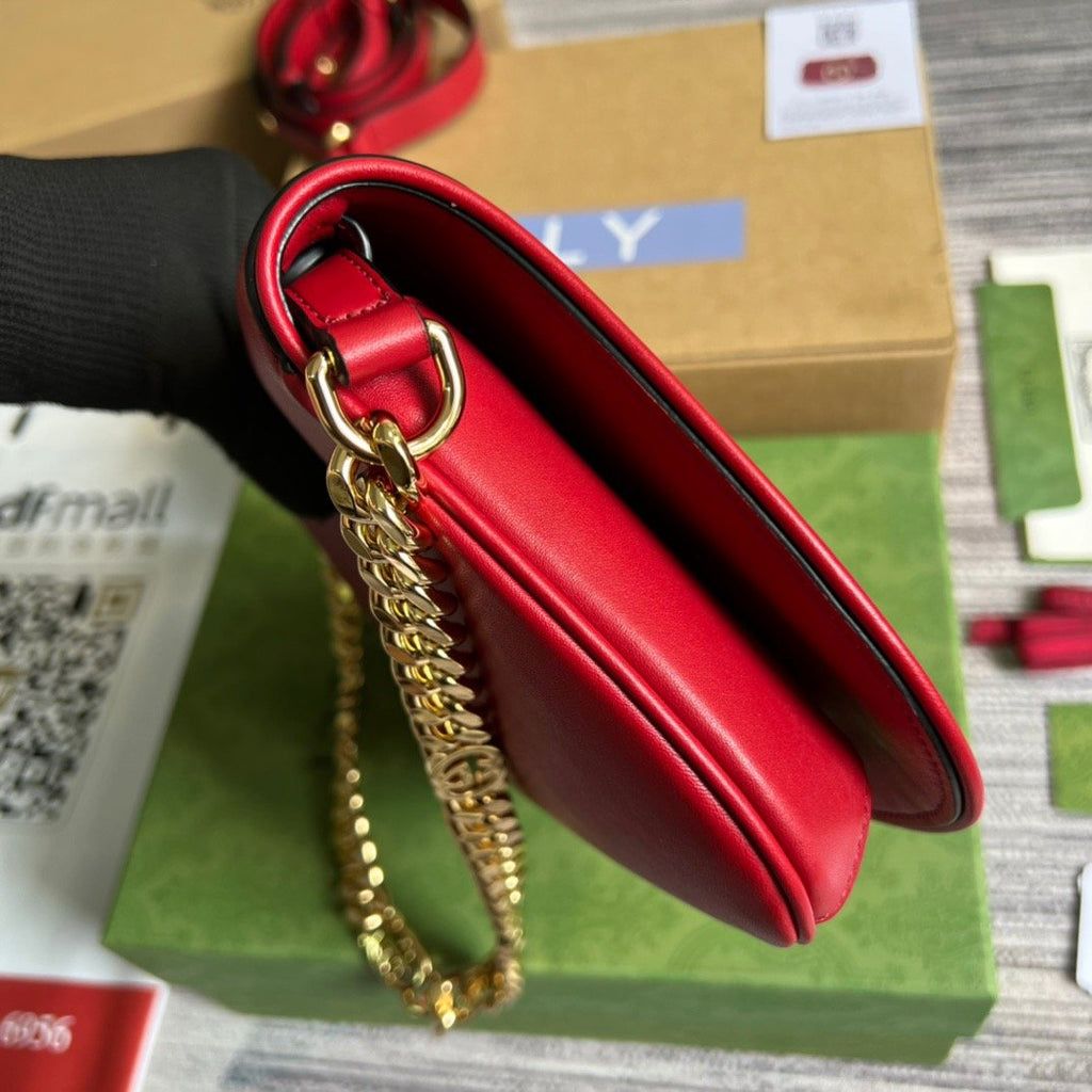 Gucci Blondie Shoulder Bag Red For Women, Women’s Bags 11in/28cm