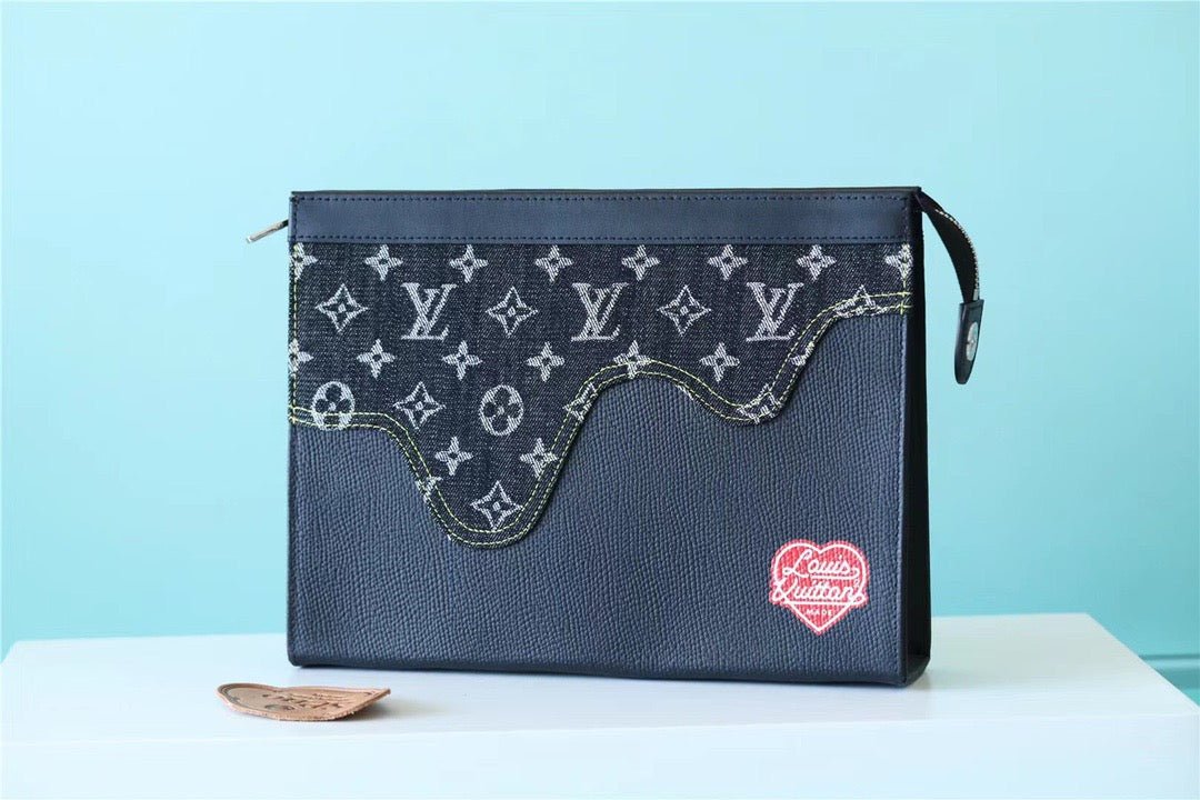 Louis Vuitton Pochette Voyage MM Monogram Drip Black By Nigo For Pre-Spring, Men’s Travel Accessories 27cm LV M45961