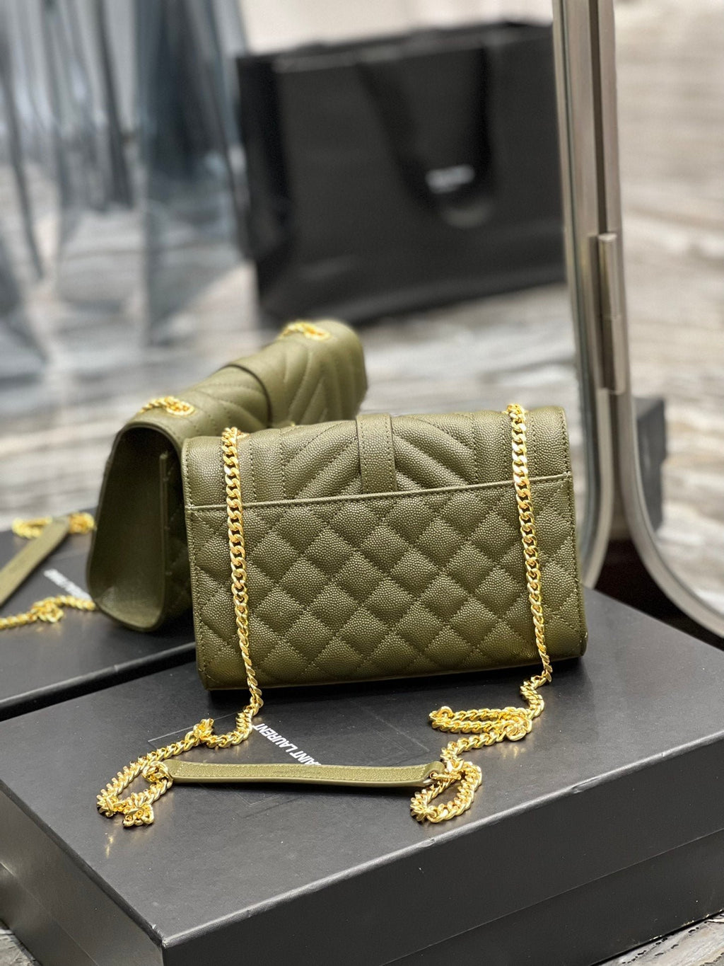 Saint Laurent Small Bag In Mix Matelasse 21cm