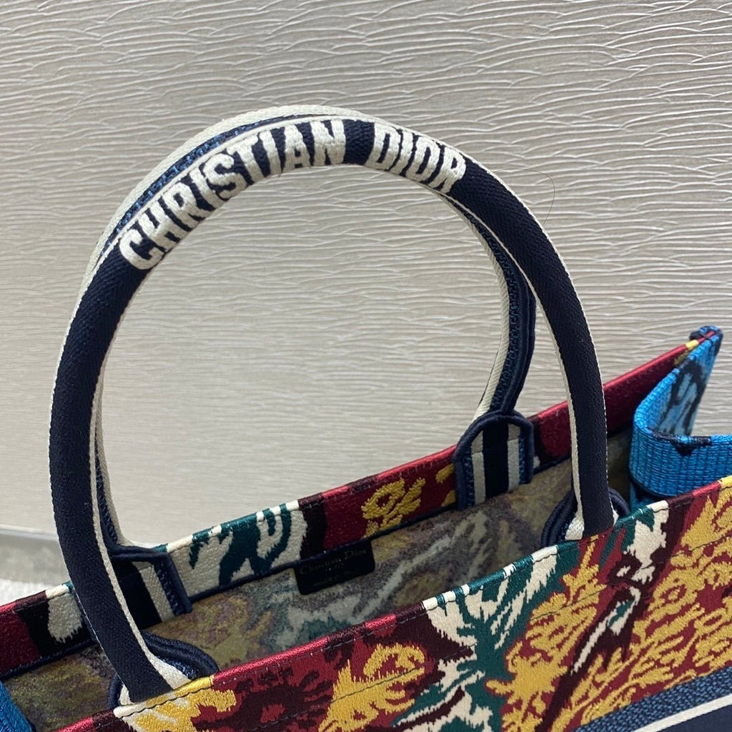 Christian Dior Multicolor Book Tote Paisley Embroidery 42cm