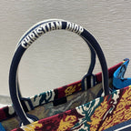 Christian Dior Multicolor Book Tote Paisley Embroidery 42cm