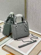 Christian Dior Lady Dior Bag 17cm Dark Grey