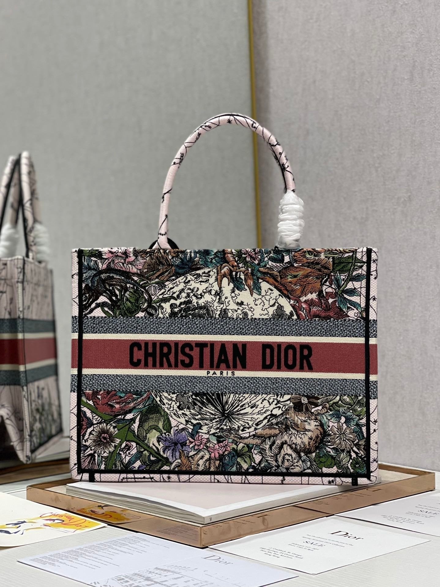 Christina Dior Medium Book Tote Bag 36cm Light Pink