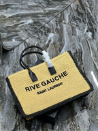 Saint Laurent Rive Gauche Tote Bag In Raffia 48cm