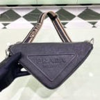 Prada Saffiano Triangle Bag Black For Women, Women’s Bags 11in/28cm