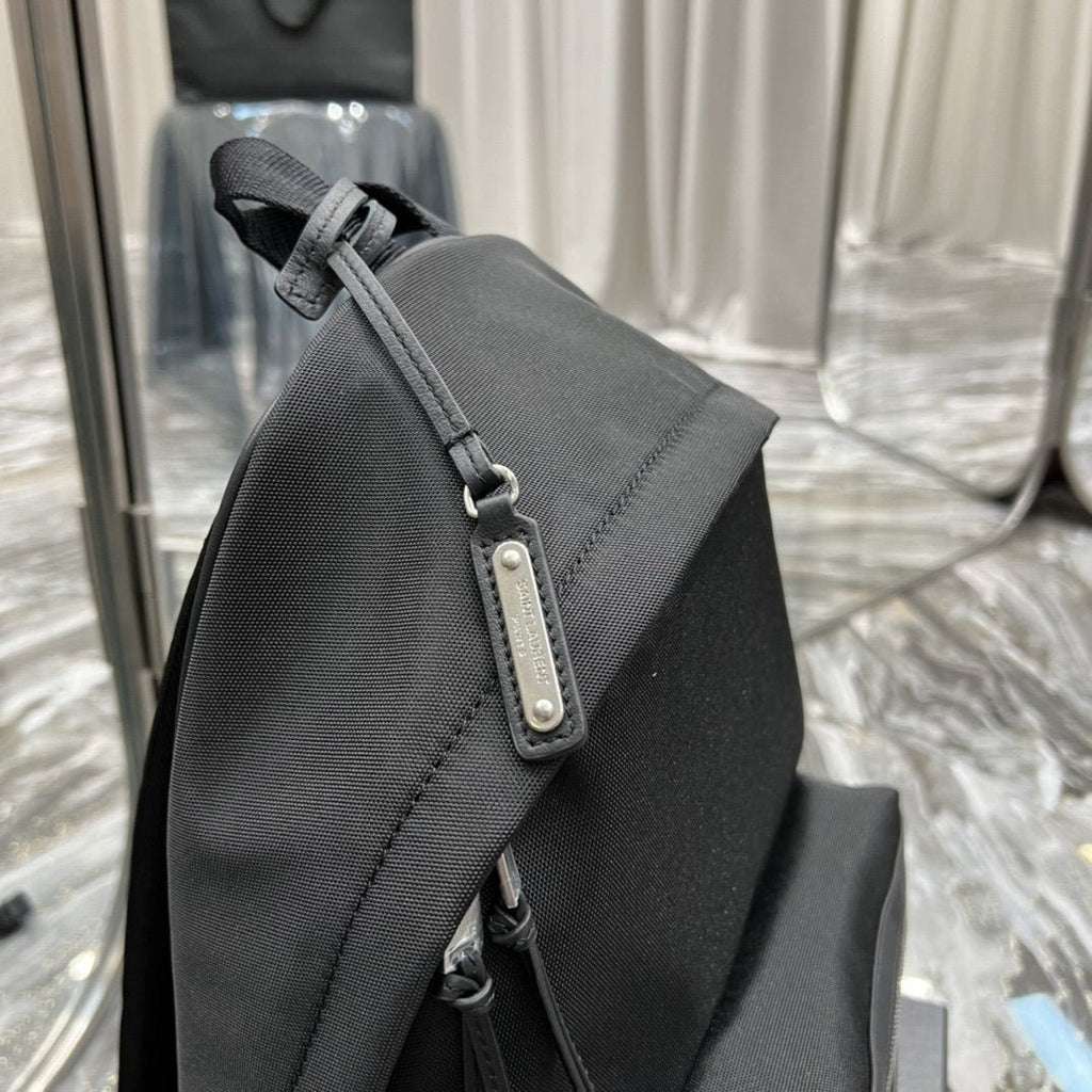 Saint Laurent City Backpack In Canvas Unisex 35cm Black
