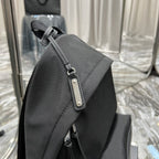 Saint Laurent City Backpack In Canvas Unisex 35cm Black