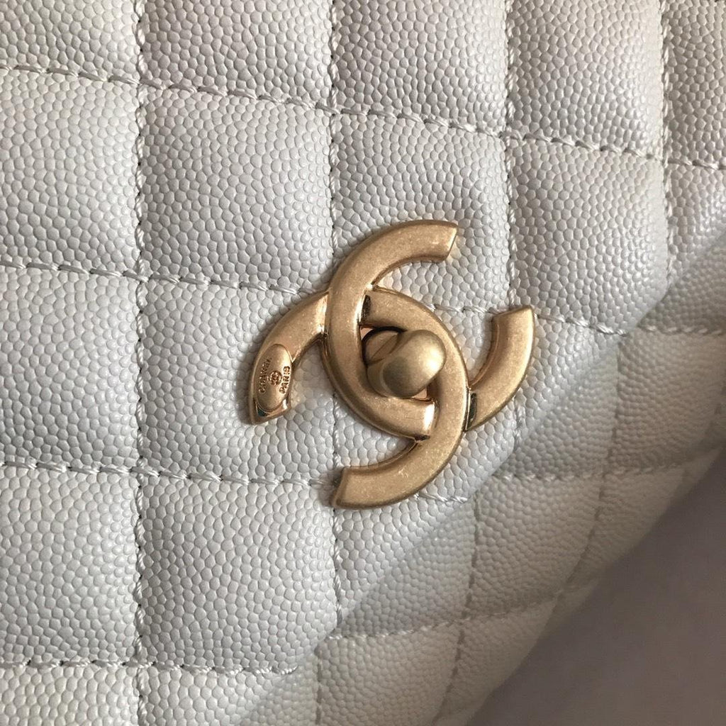 Chanel Coco Handle Bag 28cm White