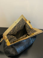 Fendi First Small Python Bag 26cm Black