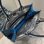 Christian Dior Book Tote Blue Bag 42cm