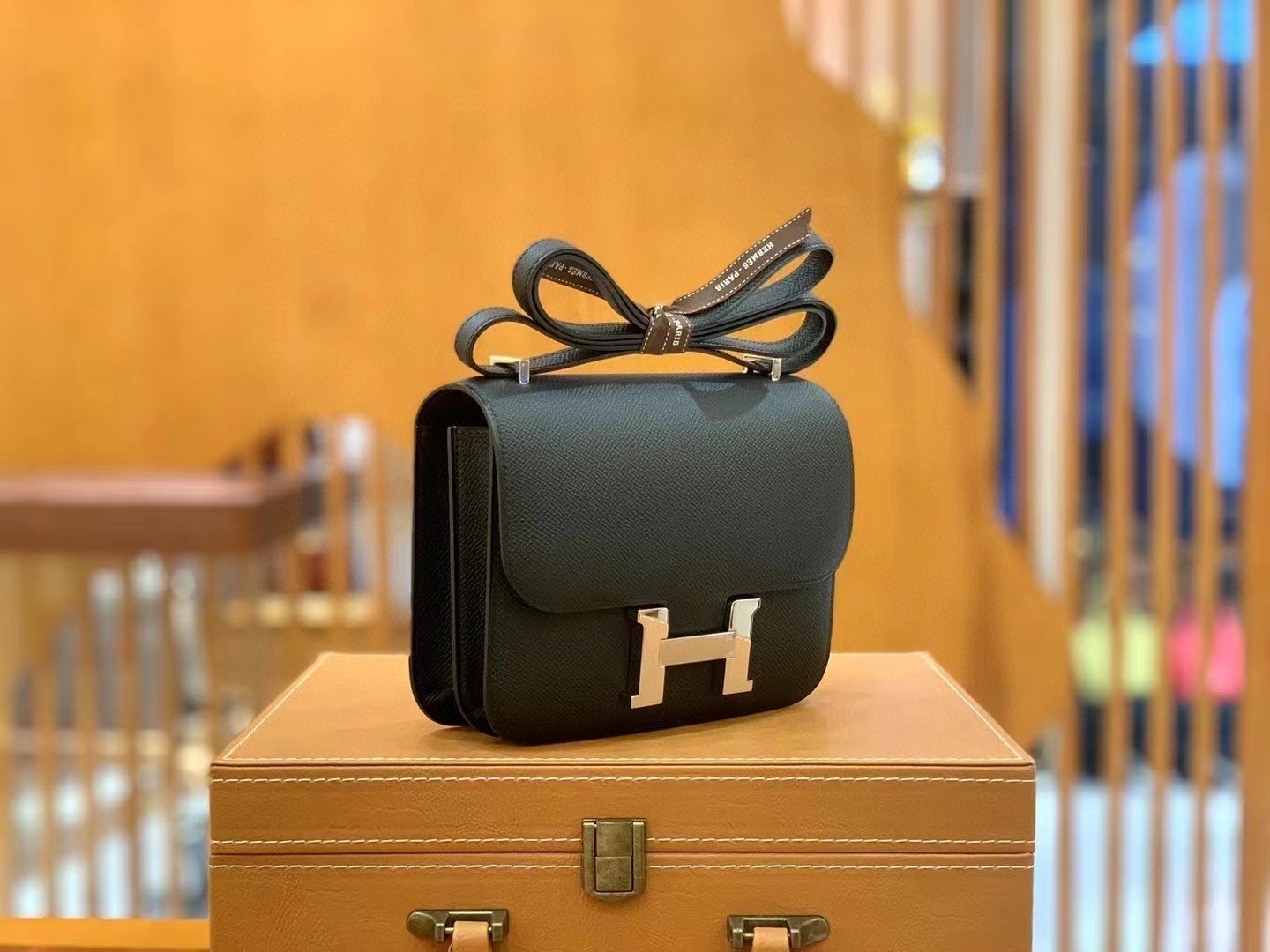 Hermes Constance 23 Epsom Black For Women, Women’s Handbags, Shoulder Bag 9in/23cm
