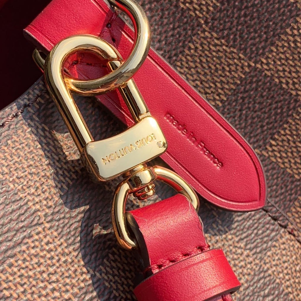 Louis Vuitton NeoNoe Bucket Bag MM Damier Azur Canvas Spring/Summer Collection N50042 Red