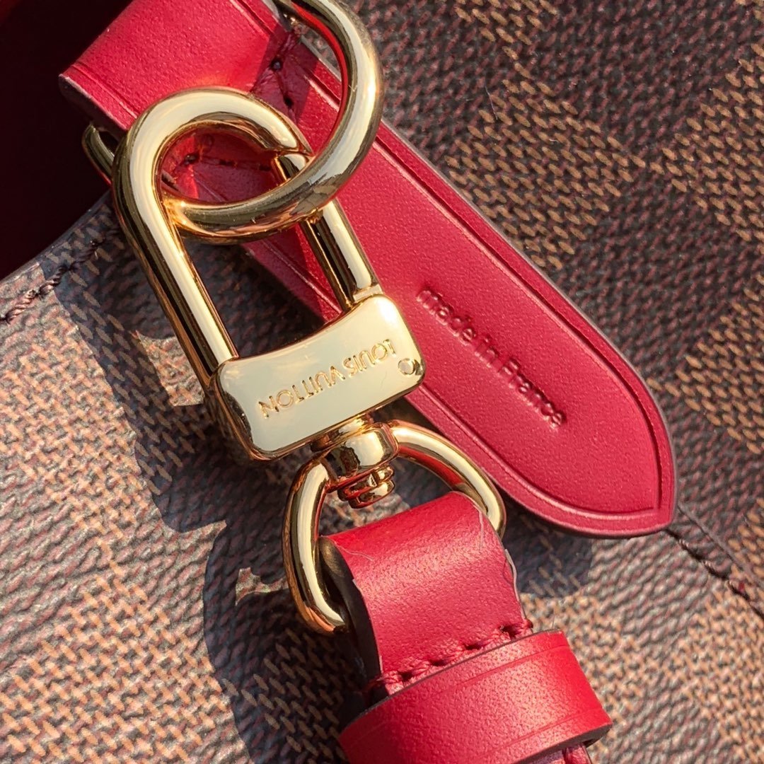 Louis Vuitton NeoNoe Bucket Bag MM Damier Azur Canvas Spring/Summer Collection N50042 Red