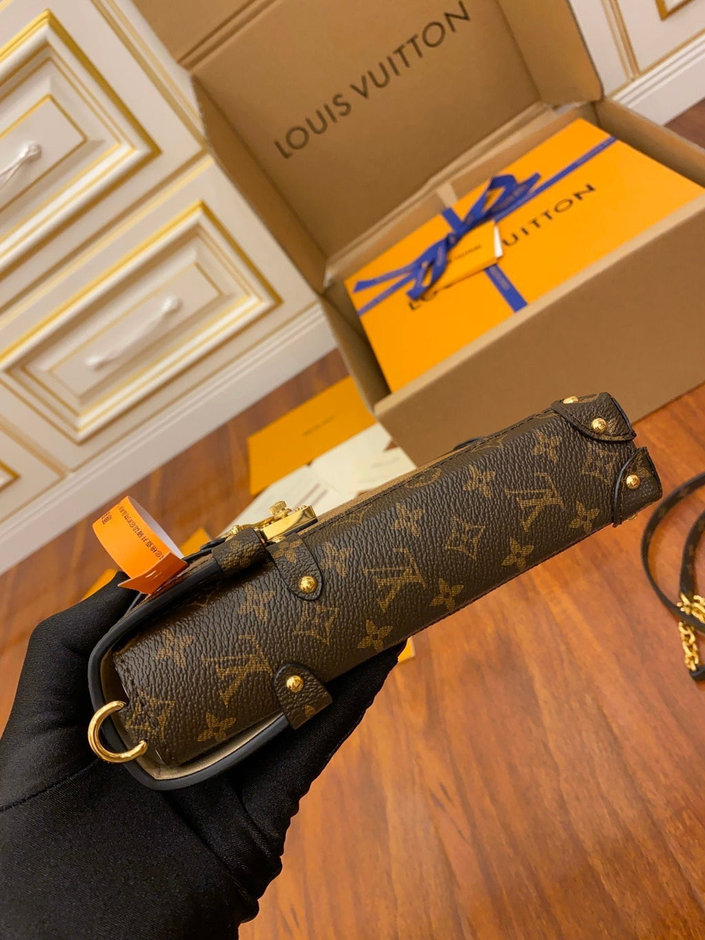 Louis Vuitton Vertical Trunk Pochette Monogram Reverse 18cm Brown