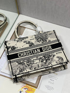 Christina Dior Medium Book Tote Bag 36cm Black/White