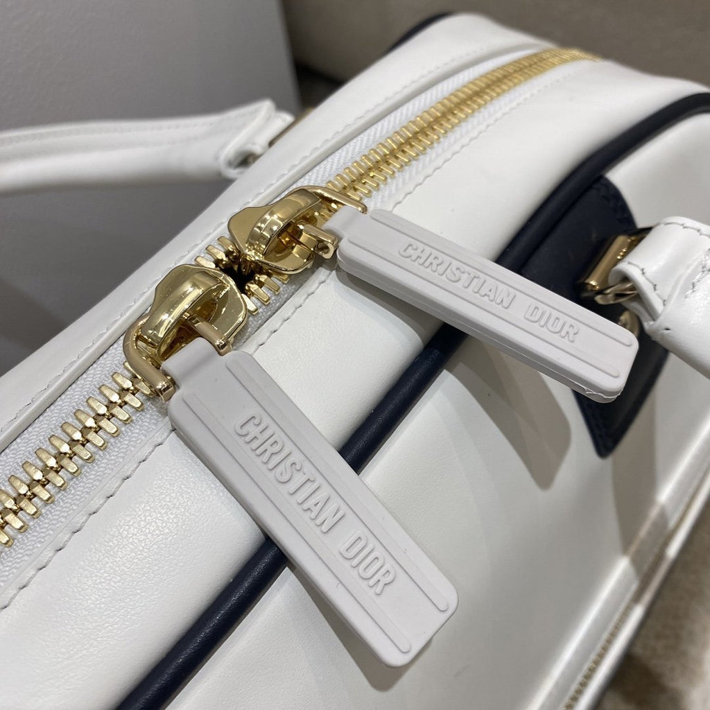 Christian Dior Medium Vibe Zip Bowling Bag 34cm White