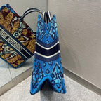 Christian Dior Multicolor Book Tote Paisley Embroidery 42cm