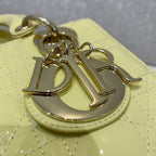 Christian Dior Lady Dior Bag Gold Hardware 20cm Yellow