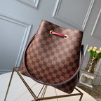 Louis Vuitton NeoNoe Bucket Bag MM Damier Azur Canvas Spring/Summer Collection N50042 Red