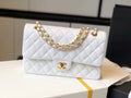 Chanel Classic Medium Flapbag Gold Hardware 26cm White
