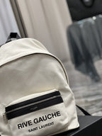 Saint Laurent City Backpack In Canvas Unisex 35cm White