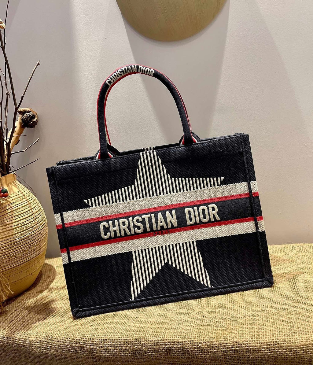 Christina Dior Medium Book Tote Bag 36cm Black