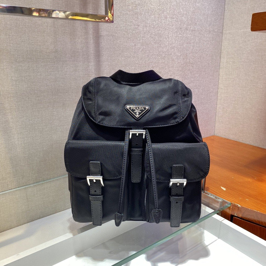 Prada Small Re-Nylon Backpack Black For Women, Women’s Bags 11in/28cm