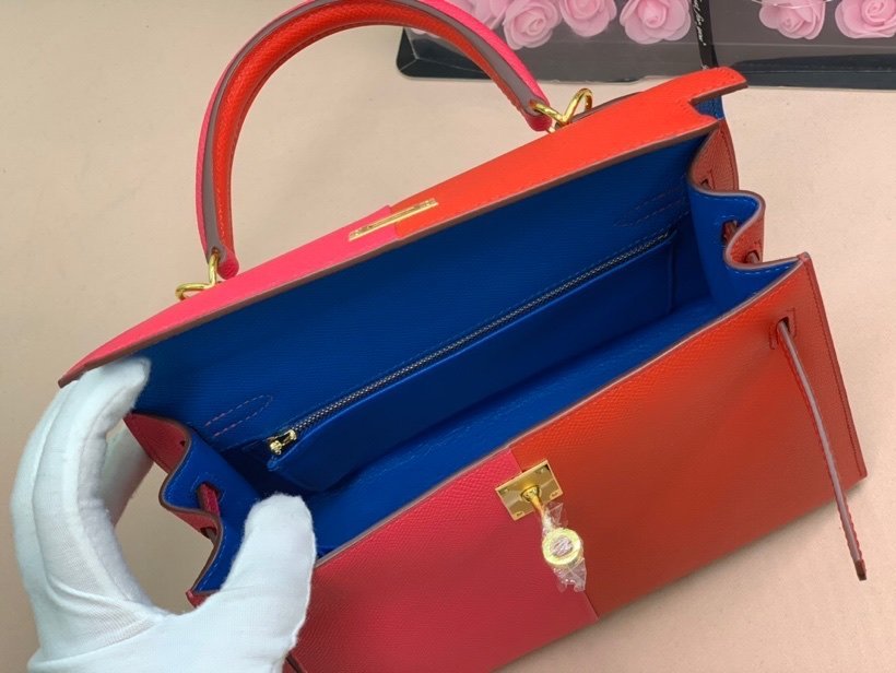 Hermes Kelly 28 Sellier Epsom Bag Red/Pink For Women, Women’s Handbags, Shoulder Bags 11in/28cm