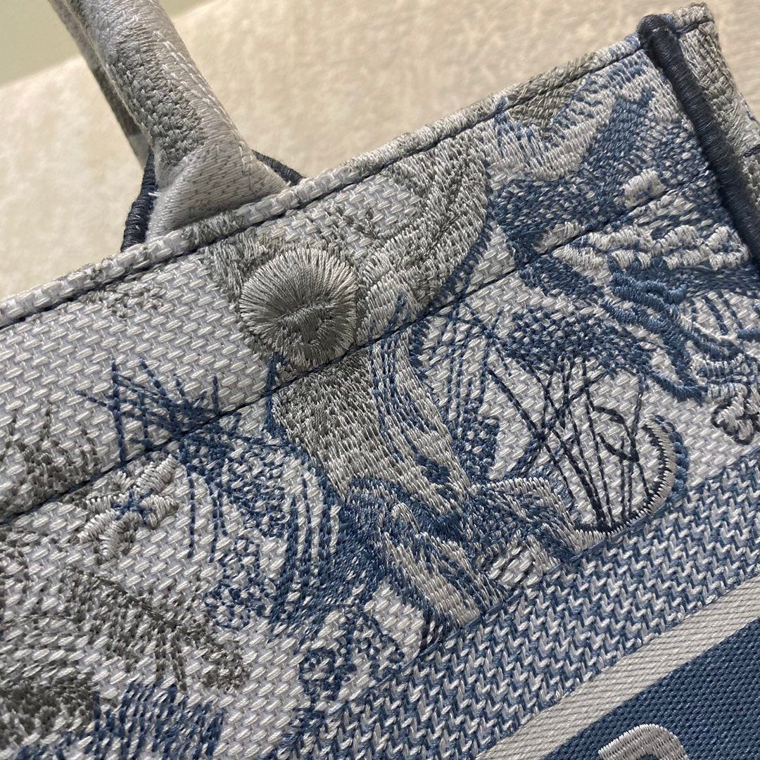 Christina Dior Medium Book Tote Bag 36cm Blue