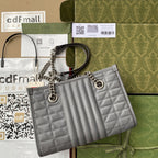 GG Marmont Small Tote Bag Dark Grey Matelassé For Women 10in/26.5cm