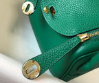 Hermes Lindy Mini Clemence Bag Green For Women, Women’s Handbags, Shoulder And Crossbody Bags 7.5in/19cm