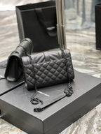 Saint Laurent Small Bag In Mix Matelasse 21cm Black