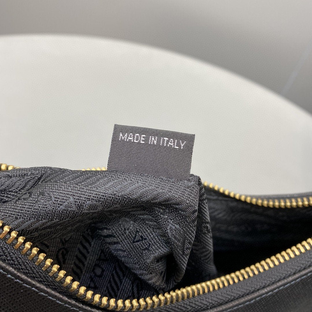 Prada System Nappa Patchwork Shoulder Bag Black For Women, Women’s Bags 9.4in/24cm